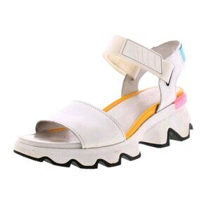 Sorel Kinetic Impact Y White Strap Sandals Size 9 Womens Leather Sport Sandals